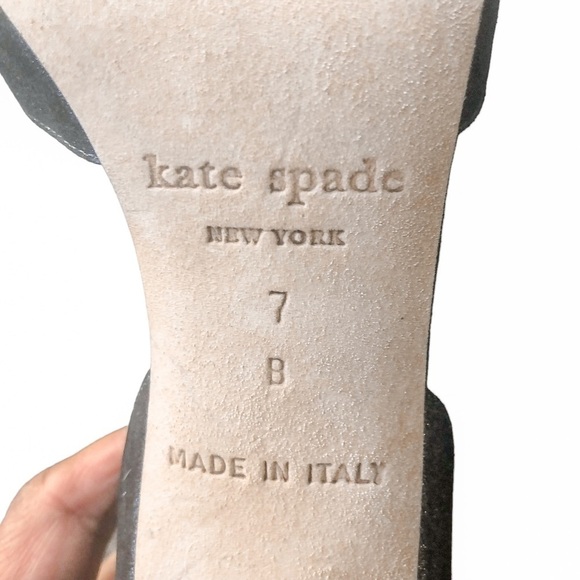 Kate Spade Chrisette Heels Open Toe Pewter Size 7 - Picture 5 of 6